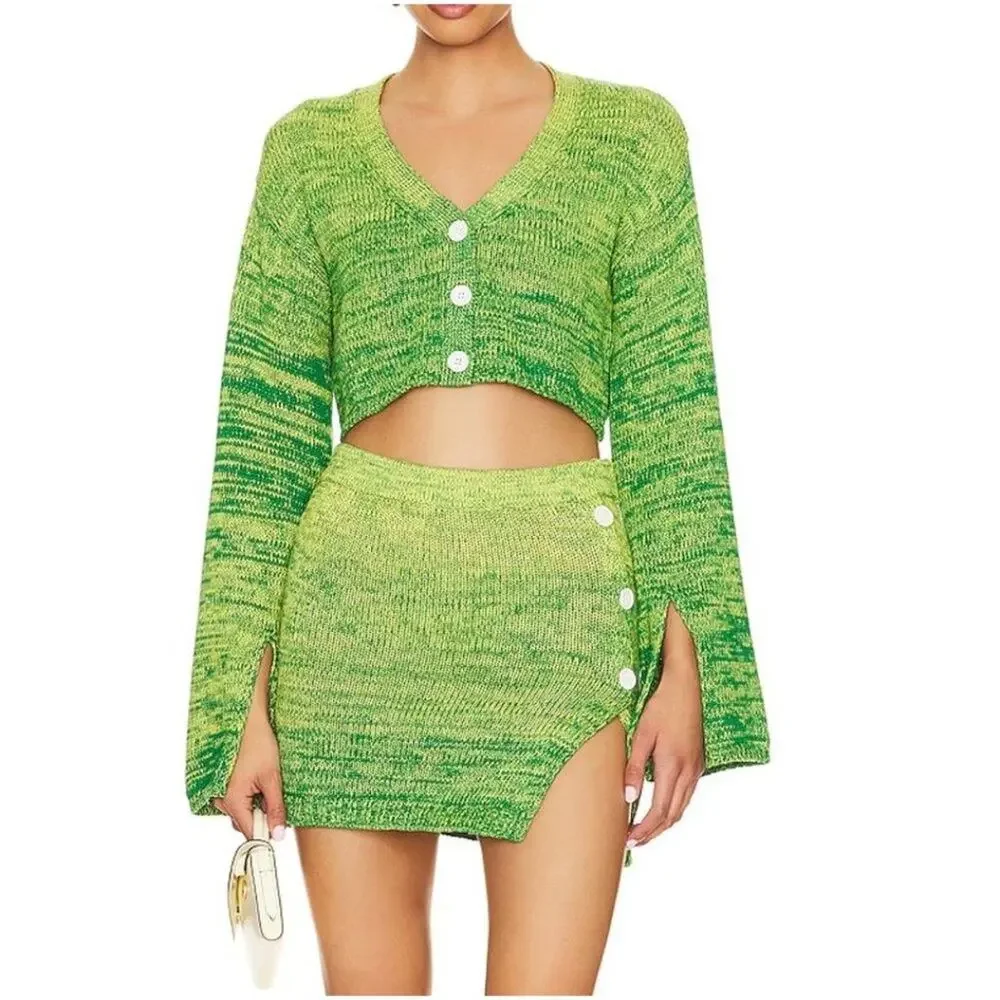 Lovers and Friends - Genia Ombre Cardigan and Skirt Matching Set in Green - Picture 7 of 7